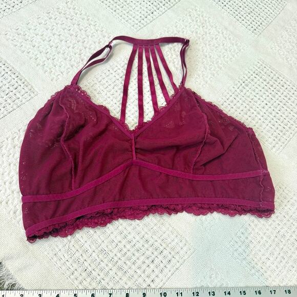 Torrid 2 lace strappy lattice back bralette sheer mesh BC 2645 - Picture 6 of 8